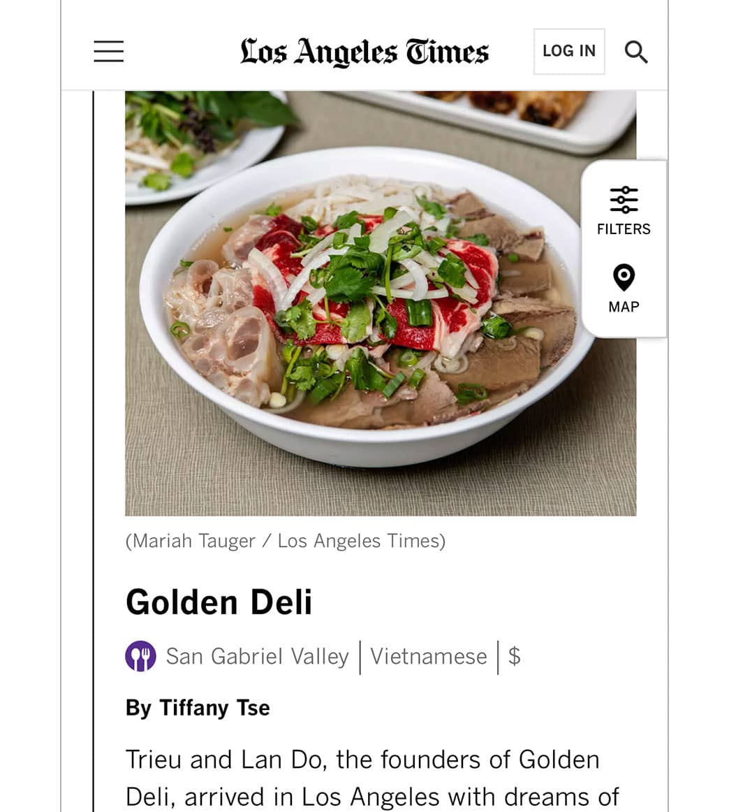 The Golden Deli featured in Los Angeles Times