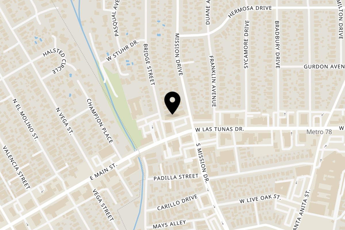 Map showing the location of Golden Deli San Gabriel on 815 W Las Tunas Dr in San Gabriel